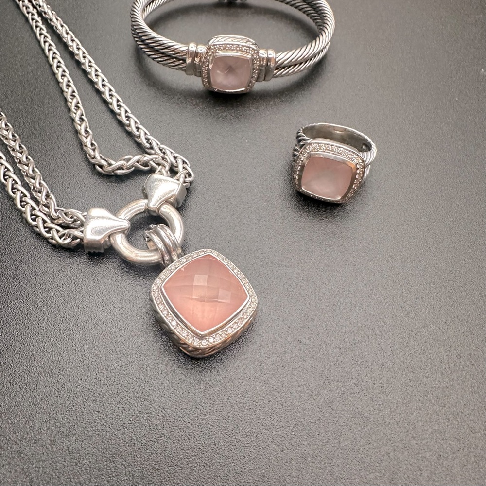 Vintage David Yurman rose quartz set! - Picture 3 of 10